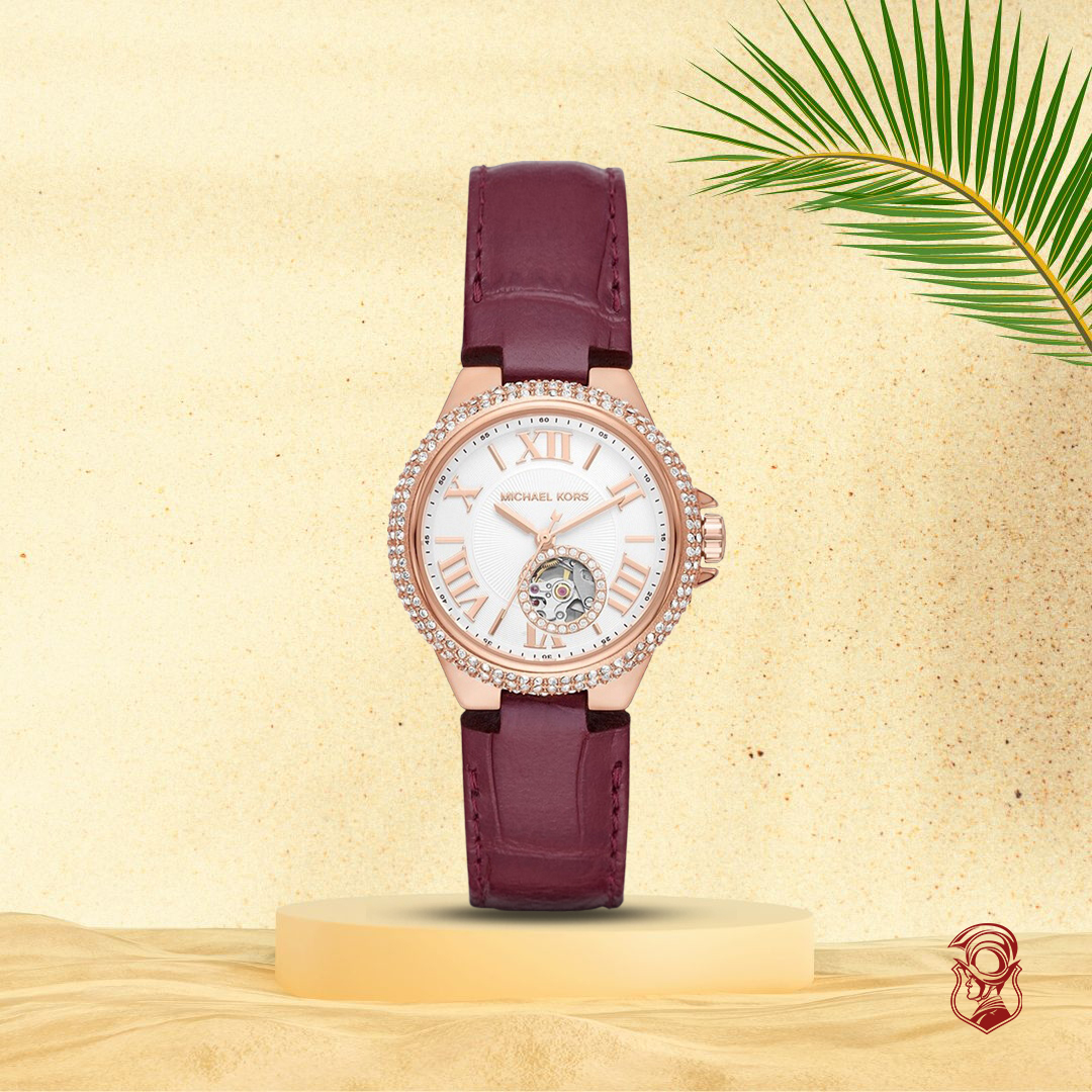 MSP: 101382 MICHAEL KORS CAMILLE AUTOMATIC BERRY WATCH 33MM 10,860,000 VNĐ