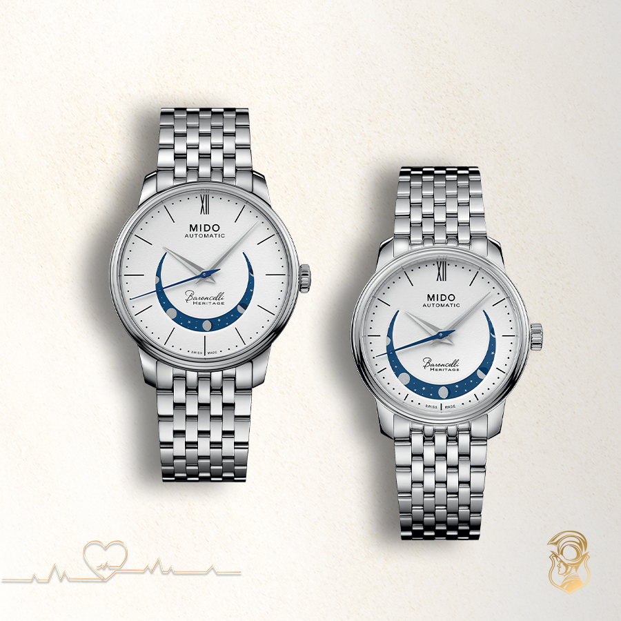 MSP: 98163 Mido Baroncelli Smiling Moon M027.407.11.010.01 Gent 39mm 27,380,000 - MSP: 98162 Mido Baroncelli Smiling Moon M027.207.11.010.01 Lady 33mm 27,380,000