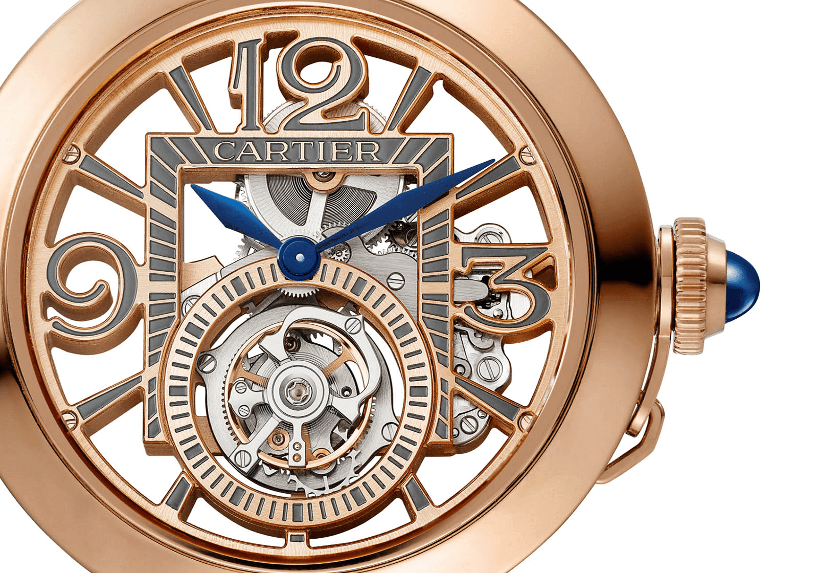 mặt số đồng hồ tourbillon cartier pasha skeleton 