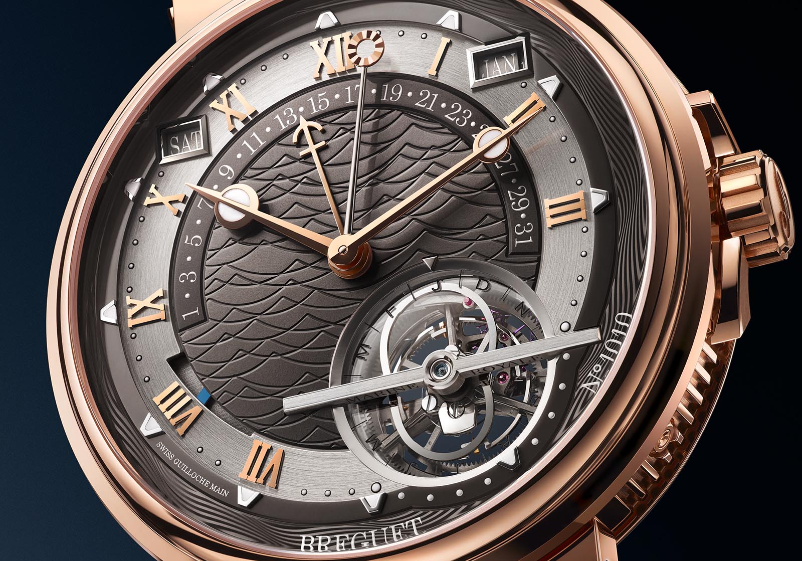 mặt số đồng hồ  Breguet Marine Tourbillon Équation Marchante 5887